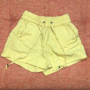 Yellow Drawstring Shorts